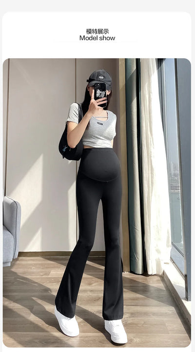 Maternity Leggings for Pregnant Women Yoga Flared High-waisted Trousers Pregnancy Clothes