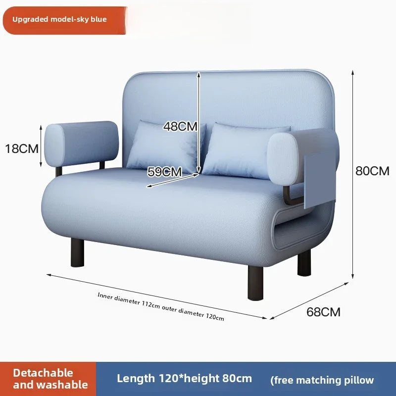 Sofa bed folding dual-purpose small apartment living room Internet celebrity telescopic bed single balcony