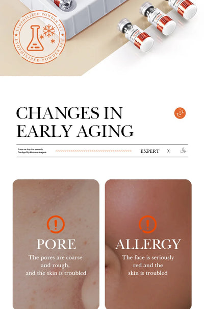 Facial Microneedling Serum Yeast Freeze-Dried Power Skin Care Set Shrink Pores Moisturizing Brighten Anti Aging Peptides Essence