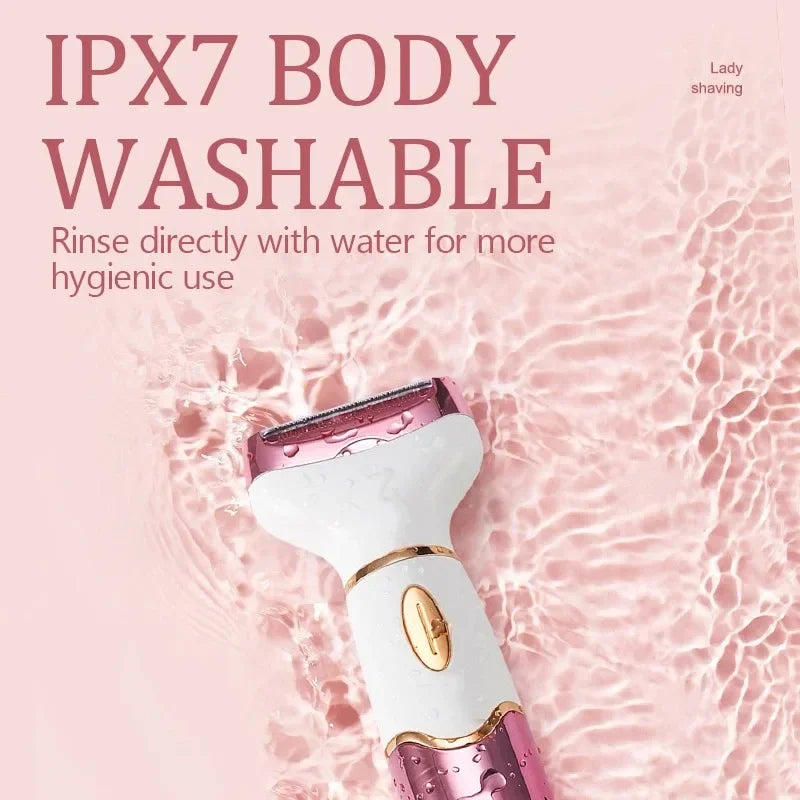 4 in 1 Women's electric epilators Hair trimmers for underarms, bikini, arms, legs, face and beard Portable and painless epilator