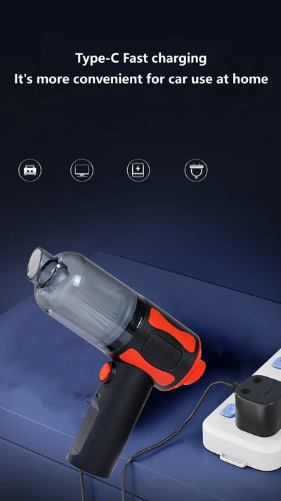 Portable Car Vacuum Cleaner  Wireless Handheld High Power Auto Vacuums Pet Home & Car Dual Use Vacuum Cleaners Low Noise USB NEW
