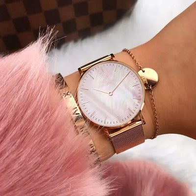 Luxury Brand Watches For Women Fashion Alloy Analog Ladies Quartz Wrist Watches Simple Elegant Women Watch Gifts Montre Femme