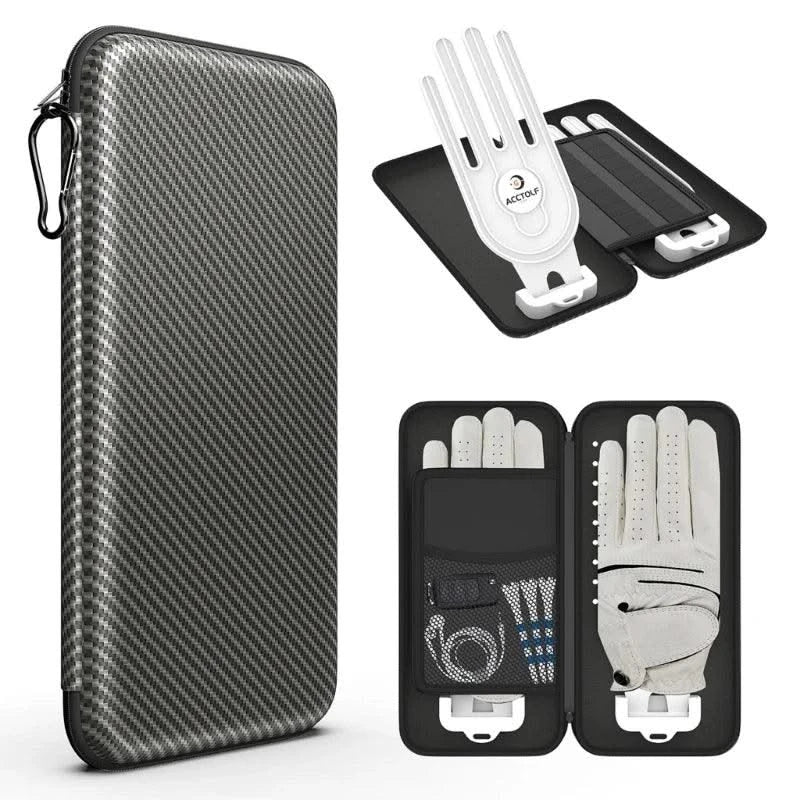 Golf Glove Case Glove Box with Glove Holder Golf Accessories Storage Golfs Tees Golf Balls Markers for Golfer