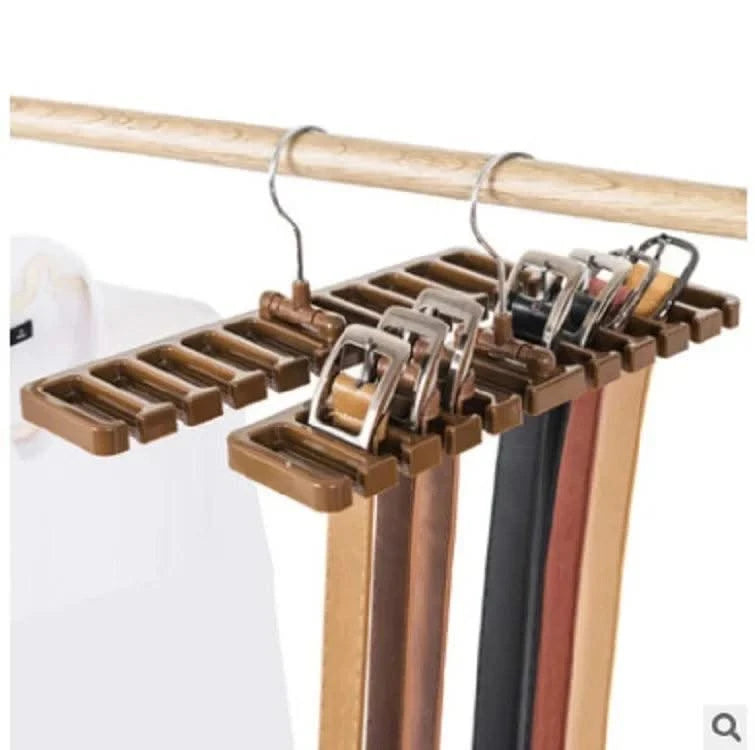 Tie Belt Hanger Wardrobe Closet Belts Scarf Hanging Organizer Rotating 10 Card Slots Storage Holder Rack Hook Bedroom Home Items