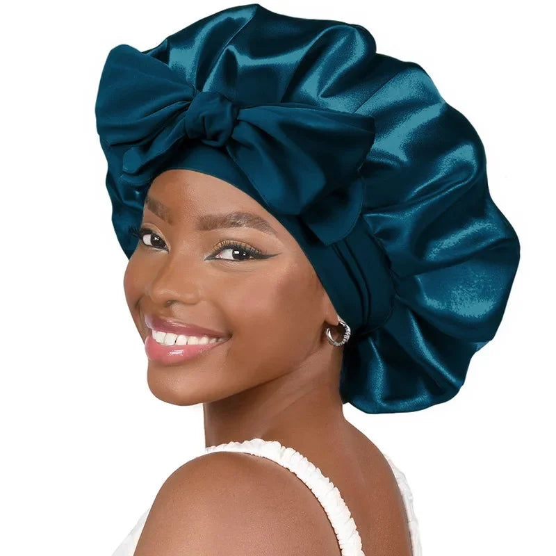 Satin Bonnet Silk Bonnet Adjustable Bonne For Sleeping Hair Bonnet With Tie Band Bonnets For Women Men