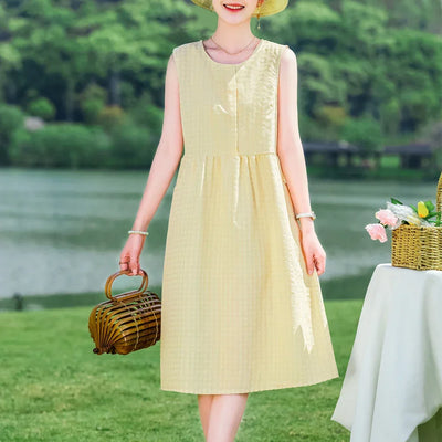 New Arrival Solid Summer dresses for Women Sleeveless plus size dresses vestido verano mujer