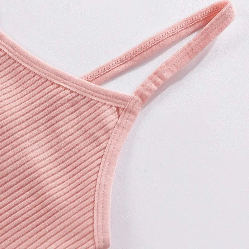 Wireless Cotton Bras for Women Threaded Cotton Wrap Underwear Triangle Cotton Bra Stretch Thin Unpadded Bra and Panties Set