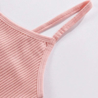 Wireless Cotton Bras for Women Threaded Cotton Wrap Underwear Triangle Cotton Bra Stretch Thin Unpadded Bra and Panties Set