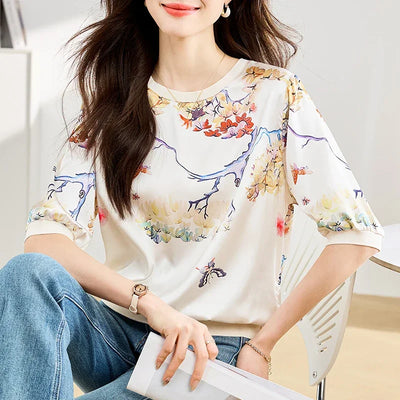 New Spring Summer Casual women T-shirts Fashion printed ladies shirts short Sleeve Tees Tops