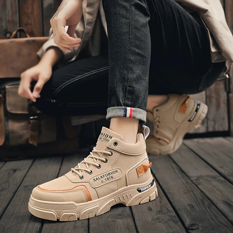 Men's Boots Are Durable, Anti-slip, Fashionable and Trendy New Low-top PU Leather High-quality Outdoor Mountaineering Work Boots
