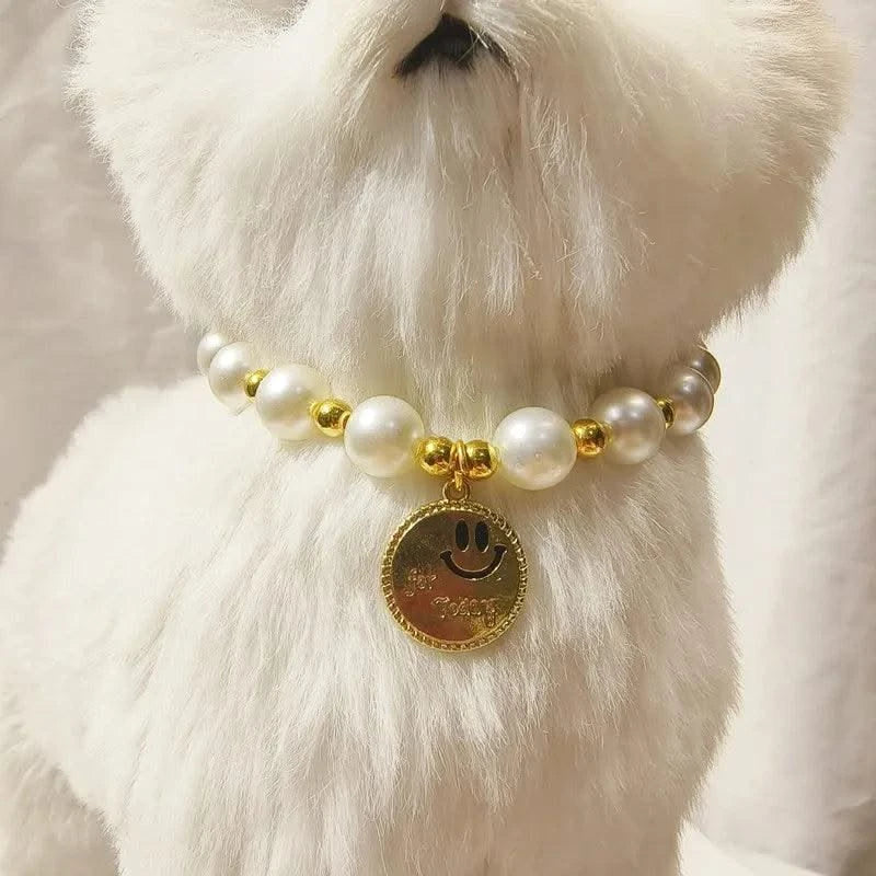 Pet Collar Adjustable Pearl Cat Collars Cute Rose Flower Kitten Puppy Necklace Pet Product Cat Dog Accessories