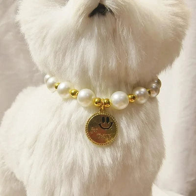 Pet Collar Adjustable Pearl Cat Collars Cute Rose Flower Kitten Puppy Necklace Pet Product Cat Dog Accessories