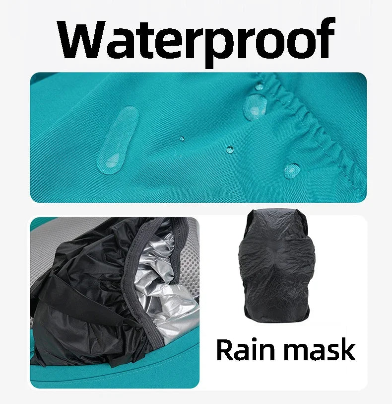 Outdoor Climbing Backpack with Rain Cover Hiking Camping Trekking Outing Bag Large Mountaineering Luggage Sports Rucksack