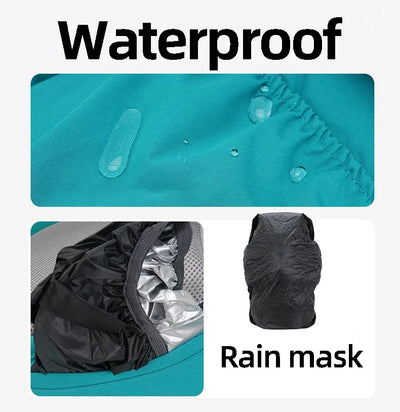 Outdoor Climbing Backpack with Rain Cover Hiking Camping Trekking Outing Bag Large Mountaineering Luggage Sports Rucksack