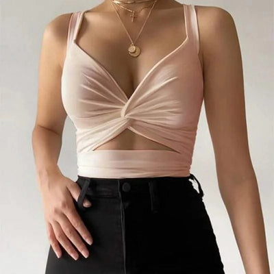 Women Sleeveless Short Crop tops Vest Tank Top