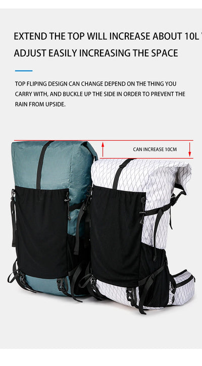 30L Hiking Backpack Daily Travel Wear-Resistant Waterproof Professional Climbing Large Capacity Roll-Up Shoulder Bag 2025 New
