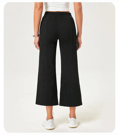 Women's Wide Leg Yoga Ninth Pants High Waisted Joggers Casual Sweatpants Pockets Sports Clothes Pilates Tracksuit Baggy Pants