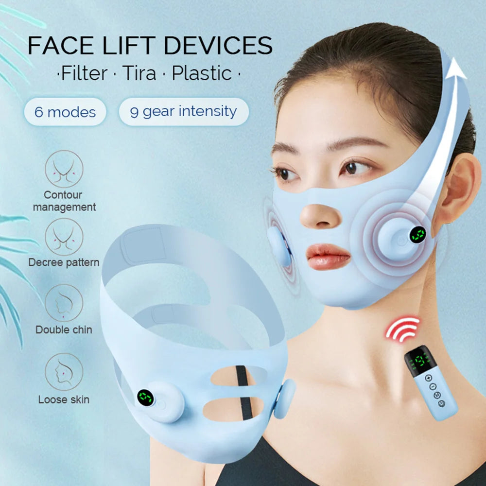 Electric Face Slimming Bandage V Line Face Shaper Chin Cheek Lift Up Belt Cheek Slimmer Facial Massage Strap Edema Removal Mask