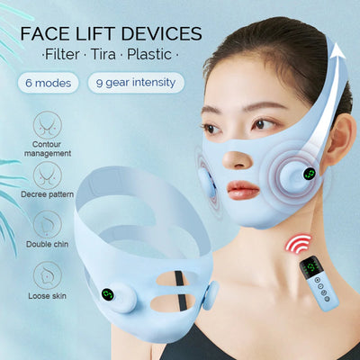 Electric Face Slimming Bandage V Line Face Shaper Chin Cheek Lift Up Belt Cheek Slimmer Facial Massage Strap Edema Removal Mask