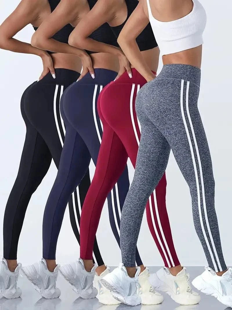 Women Side Stripe Sports Fitness Yoga Leggings Activewear