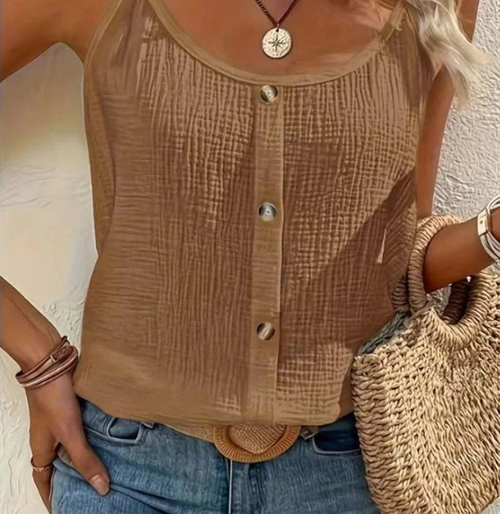 Women Cami Tops Slim Scoop Neck Backless