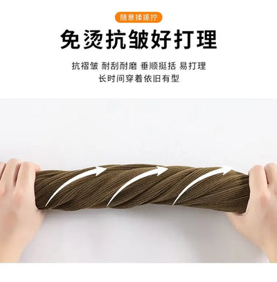 Women's Wide-leg Pants Autumn Winter Trousers New Chinese Style Folding High Waist Drooping Casual
