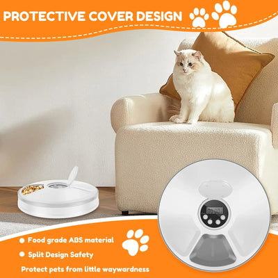 Pet Automatic Timing Feeder Intelligent Pet Feeder with Timer 6 Meals Pet Dry Wet Food Dispenser Automatic Pet Bowl Supplies