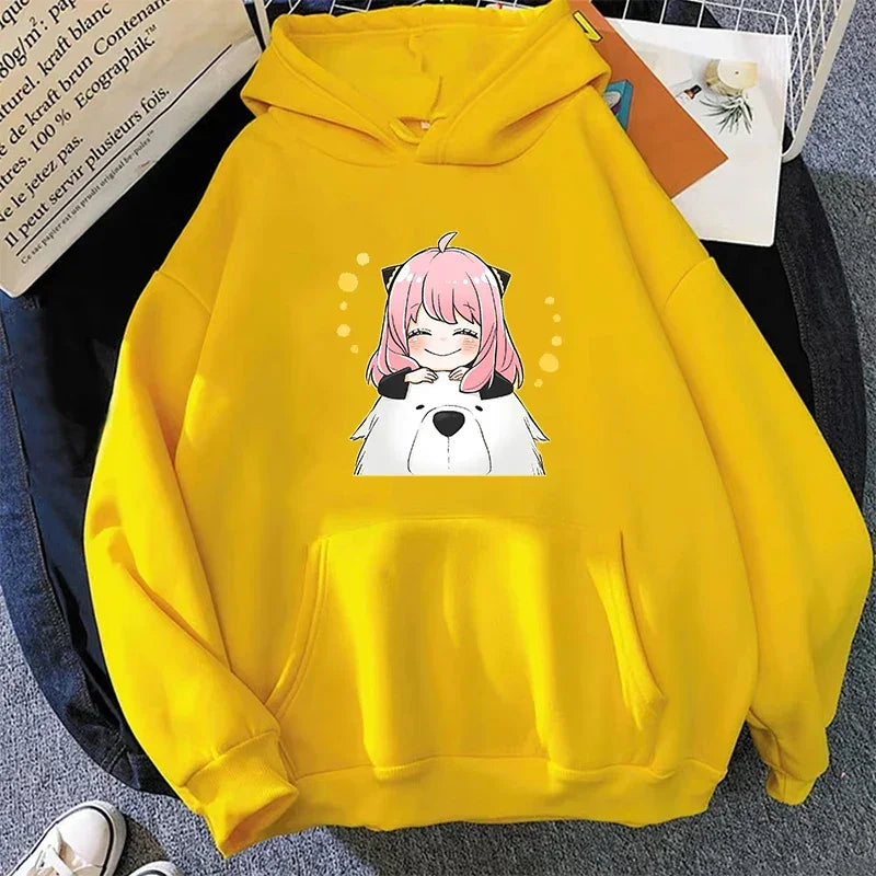 Harajuku Anime Spy X Family Oversized Hoodie Anya Women Sweatshirts Kawaii Casual Female Streetwear Long Sleeve Clothes Tops