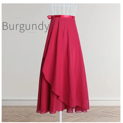 Chiffon Ballet Tutu Dance Skirt Dance Skate Wrap Scarf Gymnastics Ballerina Lyrical Long Ballet Skirt Ballet Dance Dress Women