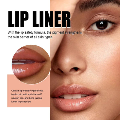 EELHOE Peel Lip Liner Outline Lip Shape Matte Lip Color Non-faint Red Brown Waterproof Long Lasting Contour Liner Lip Brush
