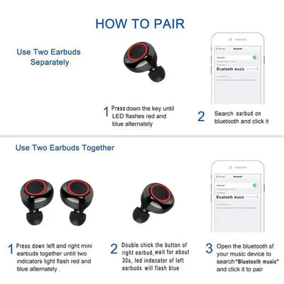 Y50 TWS Wireless Headphones Sport Earphone Bluetooth Gaming Headset Microphone Phone Wireless Earbuds For Xiaomi Huawei LG Phone