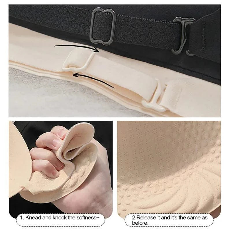 Women Invisible Bra Deep U Plunge Bras Backless Top
