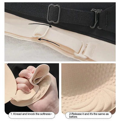 Women Invisible Bra Deep U Plunge Bras Backless Top