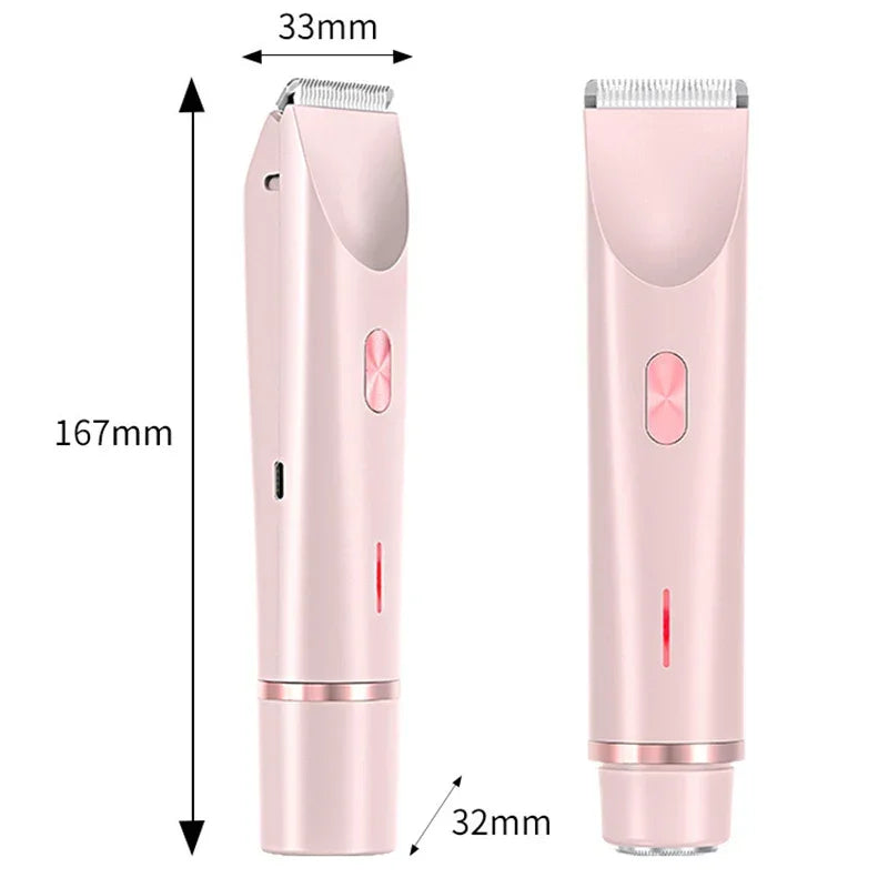 Electric Razors for Women 2in1 Bikini Trimmer Facial Mustache Shavers for Ladies Body Underarms Legs Portable Painless Epilator
