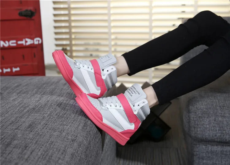 2023 Autumn Designer Wedges White Platform Sneakers Women Shoes Leather Black High Top Sneakers Hidden Increasing Basket Femme
