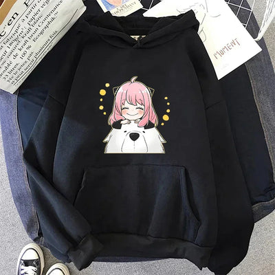 Harajuku Anime Spy X Family Oversized Hoodie Anya Women Sweatshirts Kawaii Casual Female Streetwear Long Sleeve Clothes Tops