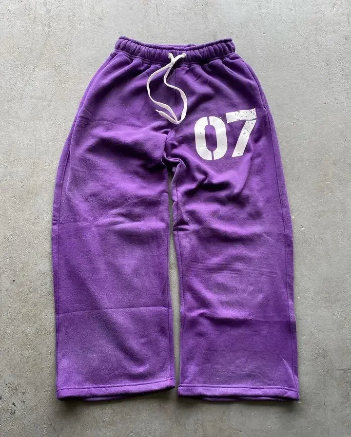 Streetwear Y2K Casual Baggy Sweatpants Drawstring Sports Pants Zipper Cardigan Fashion Digital Print Hooded Men Women Street Set