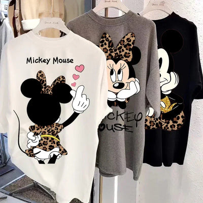Kawaii Women T-Shirts Mickey Anime Blouses Clothing Graphic Clothes Harajuku Oversized T Shirt Womens Tops Y2k