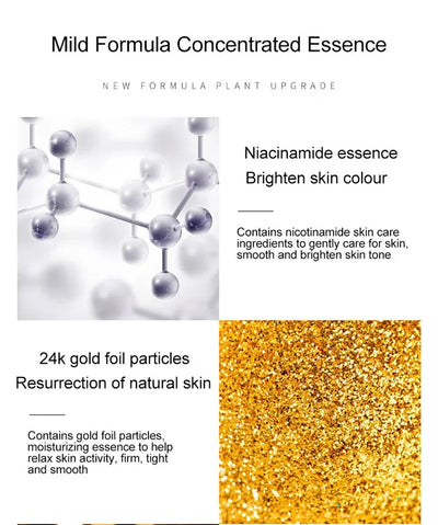 24K Gold Hyaluronic Acid Serum for Face Anti-wrinkle Anti-aging Brightening Moisturizing skincare Facial Serum Essence Face Care