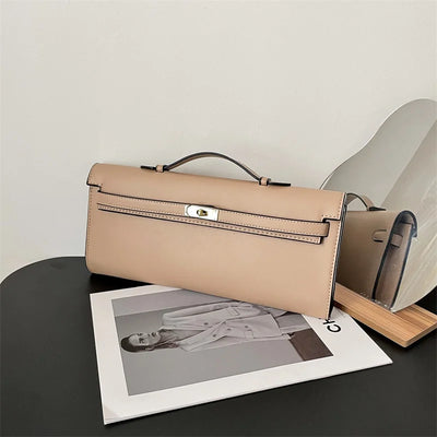 Elegant Classic Leather Handbag For Ladies - With Inner Compartments High Quality By Famous Designer Brand