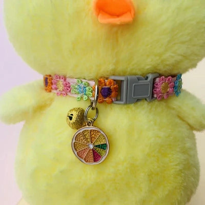 Pet Collar With Bell Cartoon Footprint Colorful Dog Puppy Kitten Collar Adjustable Safety Bell Ring Necklace Pet Accessories
