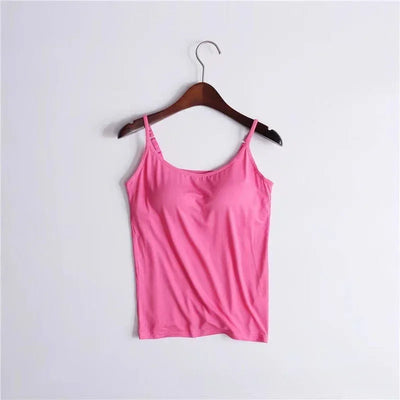Higher Quality Solid Padded Bra Sexy Women Tops Camisole Top Women Vest Women Camisole with Built in Bra Cami Top Vest Tank Top