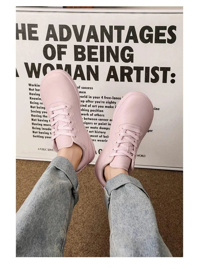 Women Shoes Wide Barefoot Shoes for Women Minimalist Split Leather Casual Shoes Comfortable Pink White Shoes Walking Sneakers
