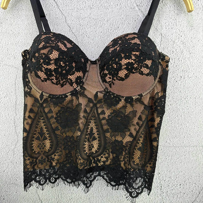 Women's Shaping Sexy Lace Corset Floral Lace Lady Bustier Elegant Slim Evening Wear Crops Lady Club Party Body Shaper Top