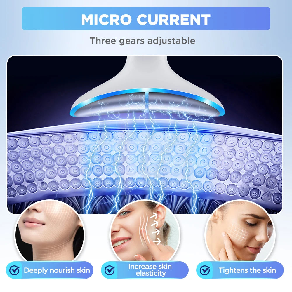 Neck Face Lifting Massager Hot Cold Neck Beauty Device Anti Wrinkle Skin Tightening Massager Remove Double Chin Facial Massager