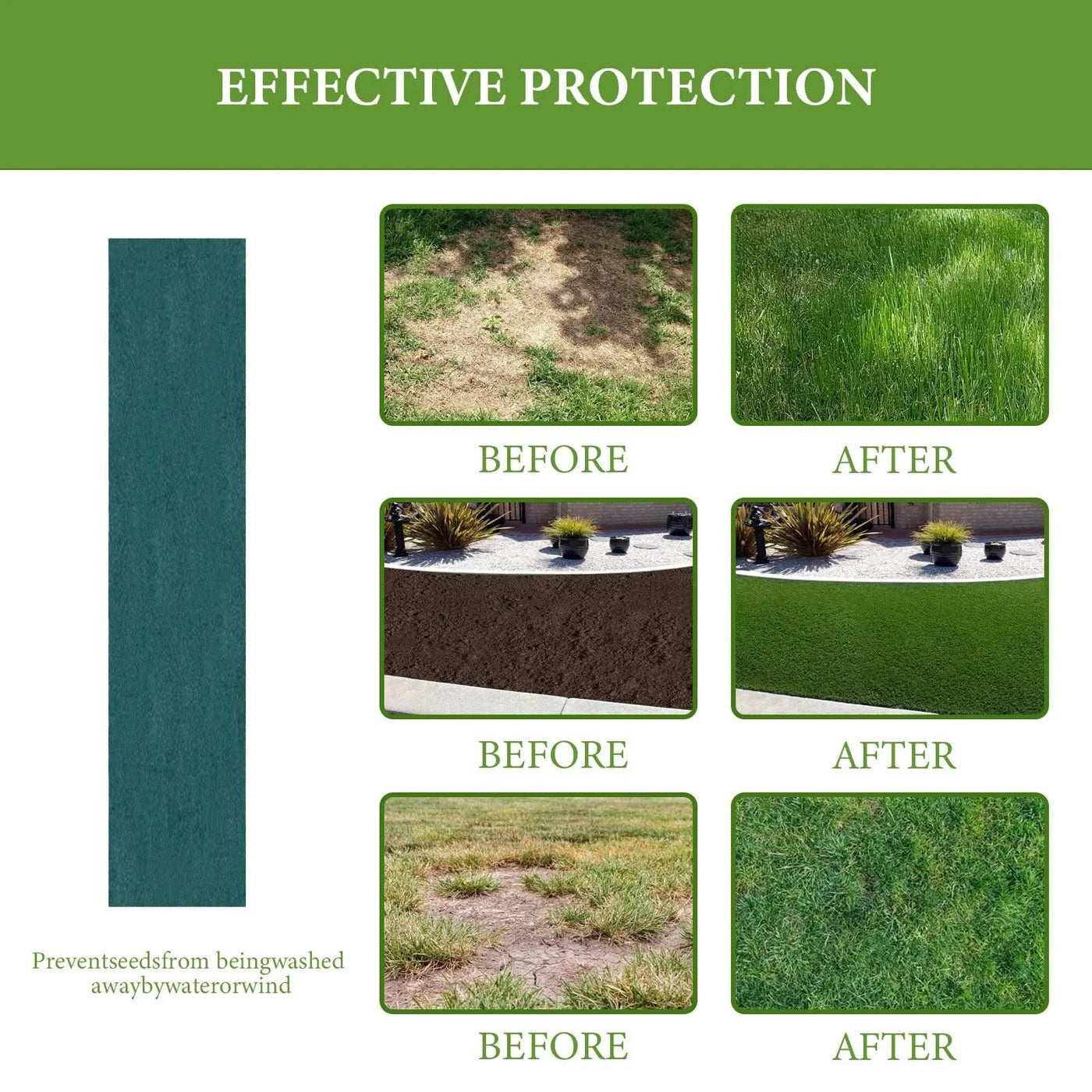 0.2x3m Horticultural Blanket Garden Plants Flower Seed Mat Biodegradable Non-woven Fabric Grass Seed Land Gardening Accessories - Elanique