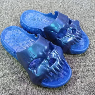 Platform Skull Slippers Demon Home Cloud Summer Beach Sandal Slides Y2k Flip Flops Men Male Soft House Shoes Flat Clapper Women