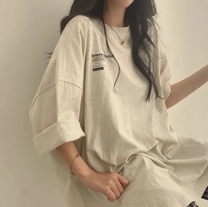 Woman Oversize Half Sleeve T Shirts Summer New Clothes Loose Fitting Cotton T-shirt Women Tops Ropa Mujer Hip Hop Tees Clothing