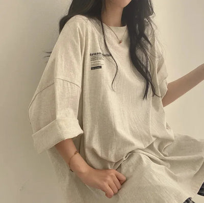 Woman Oversize Half Sleeve T Shirts Summer New Clothes Loose Fitting Cotton T-shirt Women Tops Ropa Mujer Hip Hop Tees Clothing