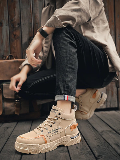 Men's Boots Are Durable, Anti-slip, Fashionable and Trendy New Low-top PU Leather High-quality Outdoor Mountaineering Work Boots